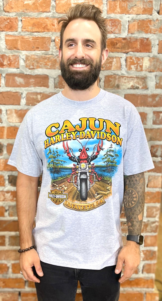 H-D COMING/GOING Cajun Harley-Davidson L Grey T-Shirt