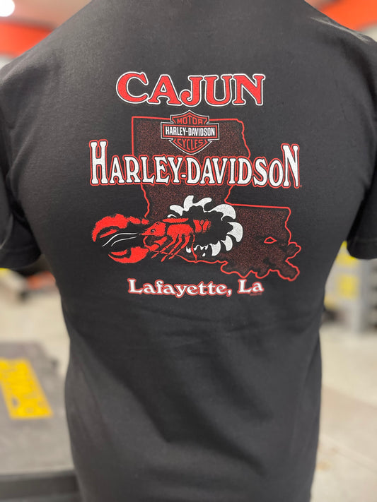 H-D BANNER LABEL ADT Cajun Harley-Davidson Men's Short Sleeve T-Shirt