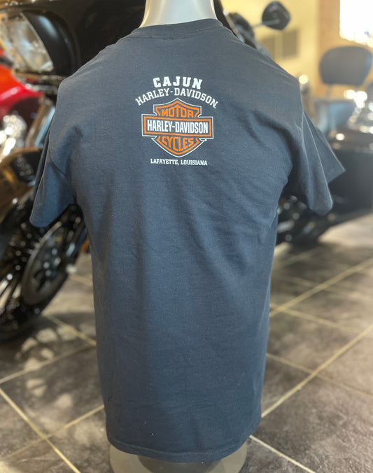 H-D PINUP BLACK Cajun Harley-Davidson Short Sleeve T-Shirt