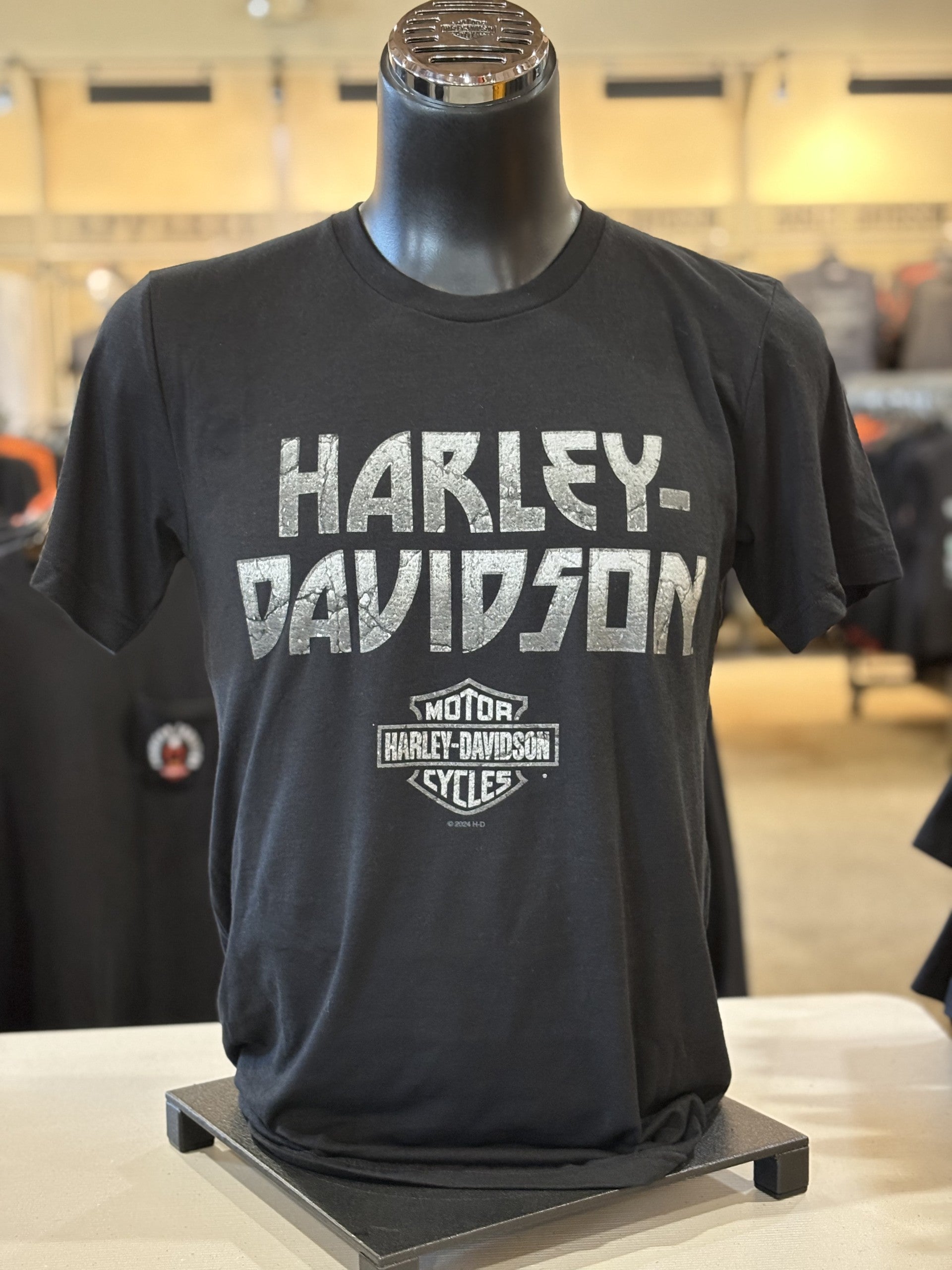 【Raucohouse】American harley-davidson printing t-shirt Vintage 1988 Harley Davidson American Steel 3D Emblem Shirt