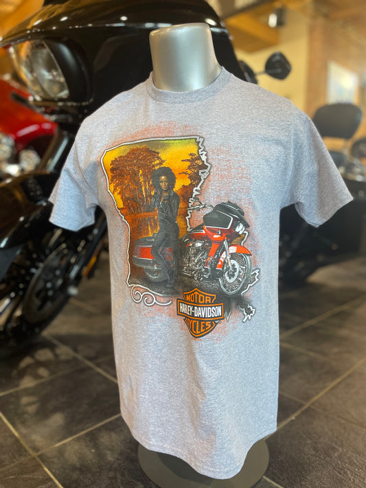 H-D PINUP gray Cajun Harley-Davidson Short Sleeve T-Shirt