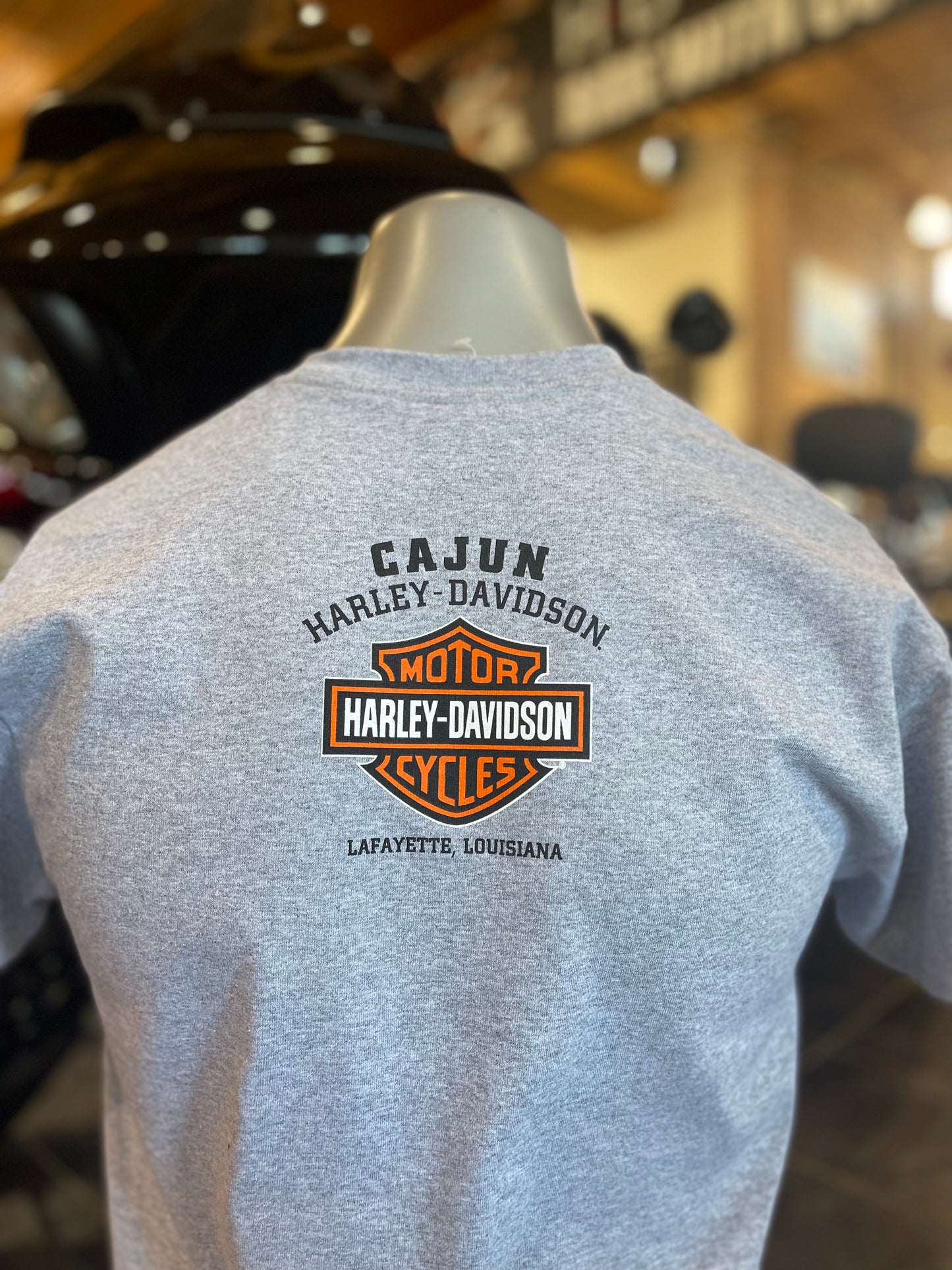H-D PINUP gray Cajun Harley-Davidson Short Sleeve T-Shirt